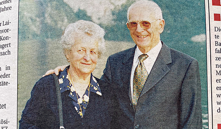 Berührende Begegnung: Josefa Loidl und Roger Laine. 