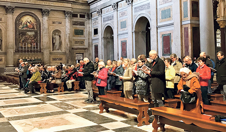 Die Oberösterreicher feierten Eucharistie in der Basilika San Paolo fuori le mura. Zum täglichen Blog aus Rom siehe Seite 2. 