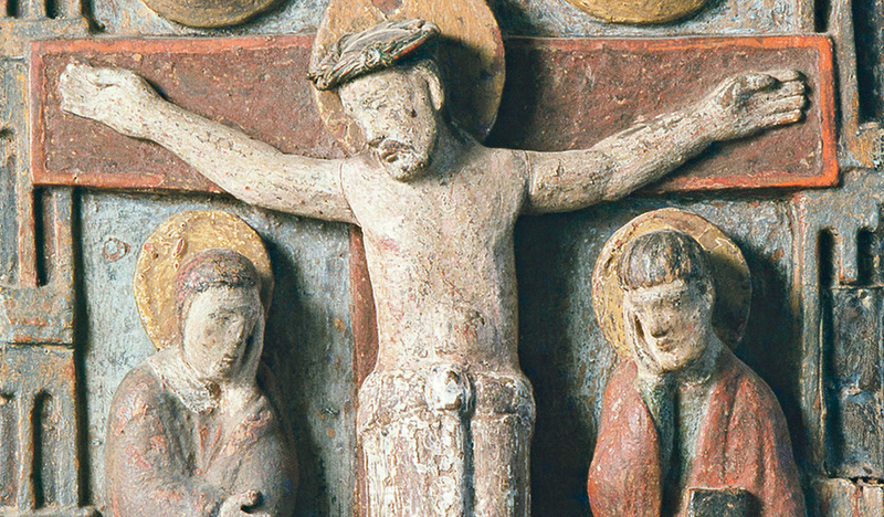 Die Rieder Kreuzigung entstand um das Jahr 1160. Sie wurde 1925 in einem Bauernhaus in Ried im Traunkreis entdeckt.     