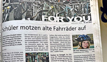 Jugendliche aus Steinerkirchen brachten alte Fahrräder wieder in Schwung. 