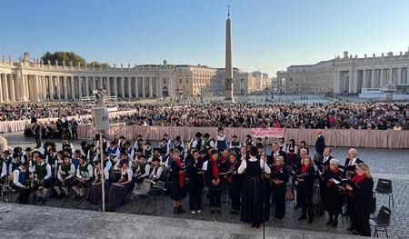 Die Musiker:innen bei der Generalaudienz des Papstes