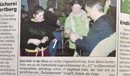 Bericht über einen Discogottesdienst.  