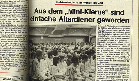 Vor 35 Jahren beleuchtete die KirchenZeitung die neue Rolle der Ministrant/innen.  