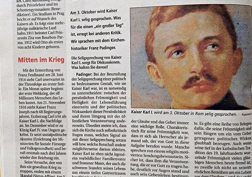 Die Seligsprechung von Kaiser Karl I. analysierte Kirchenhistoriker Franz Padinger. 