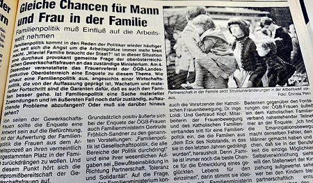 Thema Familienpolitik vor 40 Jahren.  